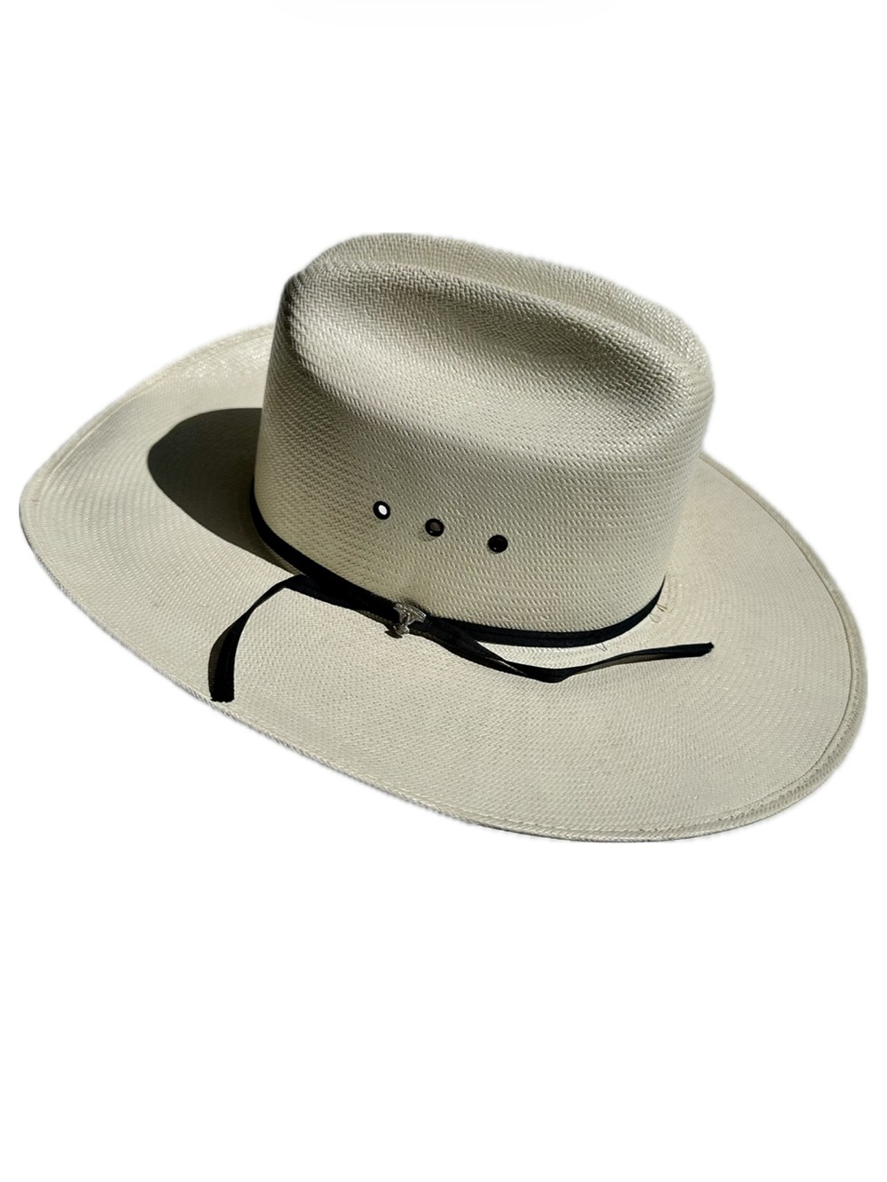 American Hat Co Para Panama Men's Wide-Brim Outback Hat Cream, Black Band, 7 1/8